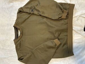 Cutter & Buck Olive Windbreaker Pullover Crewneck Jacket Men’s L Logo Sleeve